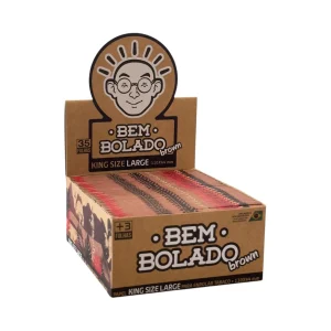 CAIXA DE SEDA BEM BOLADO BROWN LARGE KING SIZE DISPLAY COM 50 LIVRETOS